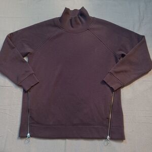 Athleta Mock Neck Sweatshirt with Side Zippers Women's Size Medium